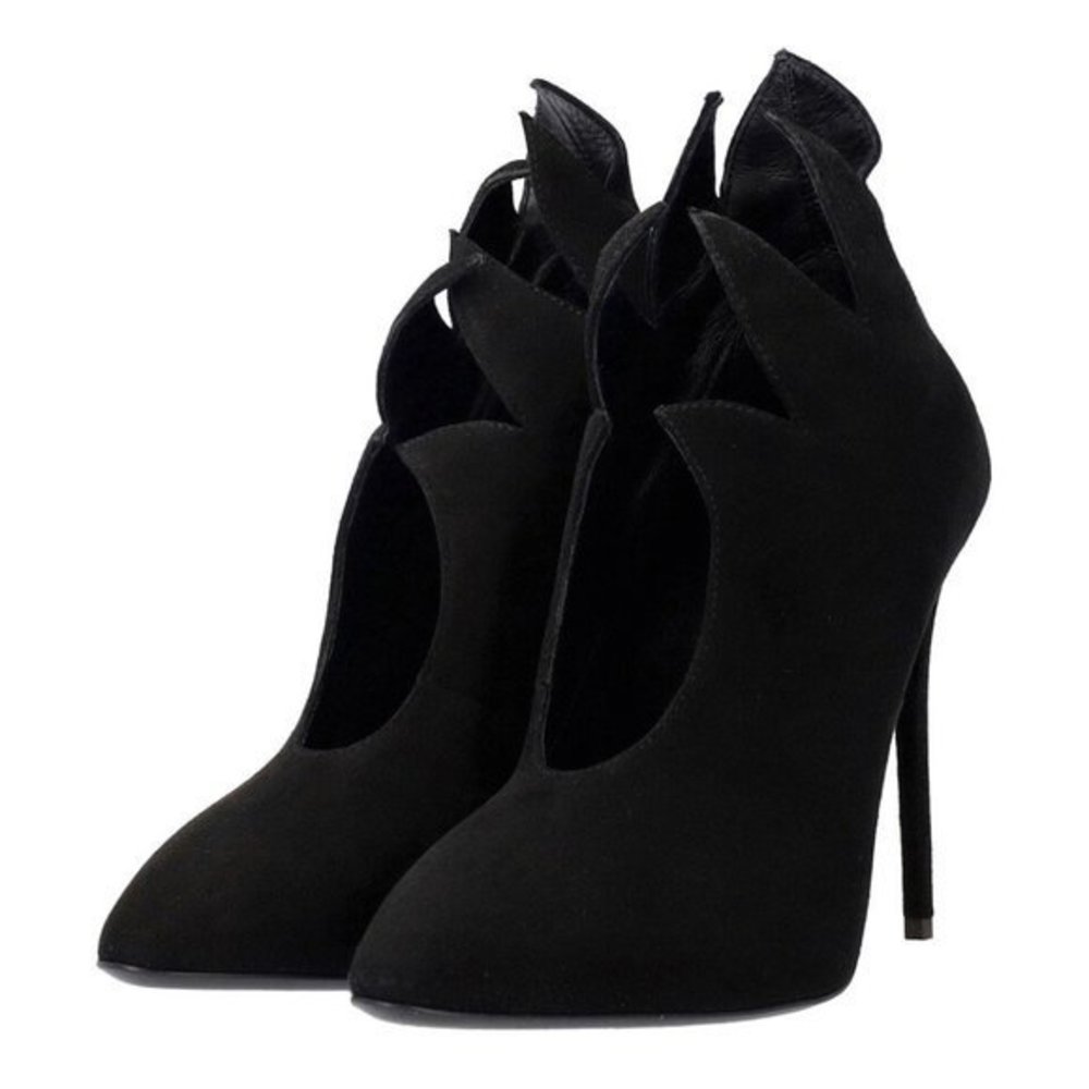 Giuseppe Zanotti Suede Olinda‎ Black Stiletto Maleficent Cut Out Pumps Shoes 7